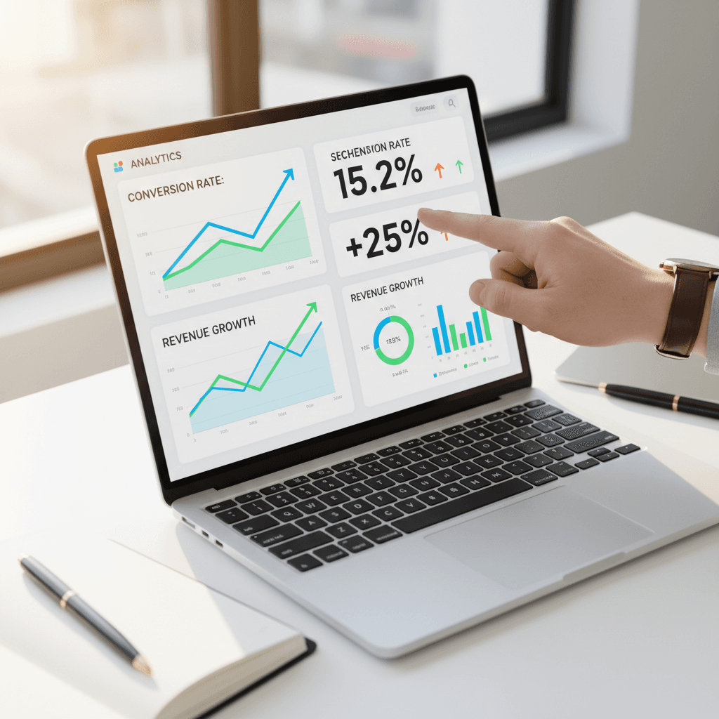Performance marketing analytics dashboard with growth metrics